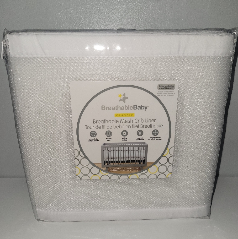 BRAND NEW IN PACKAGE MESH CRIB LINER *BREATHABLE BABY*